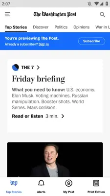 Washington Post android App screenshot 1